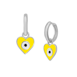 Heart Eye Enamel Hoops