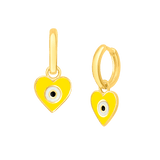 Heart Eye Enamel Hoops