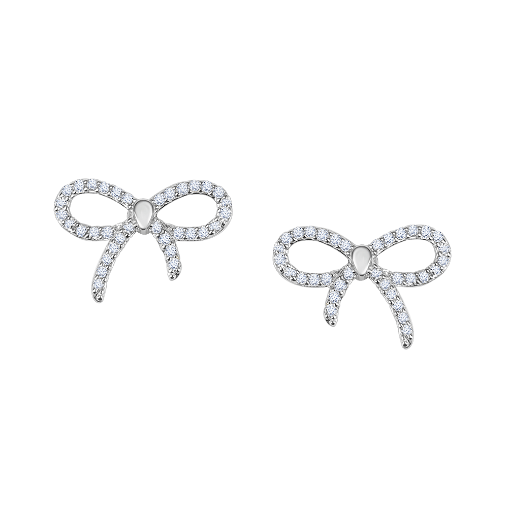 Ribbon Diamond Studs