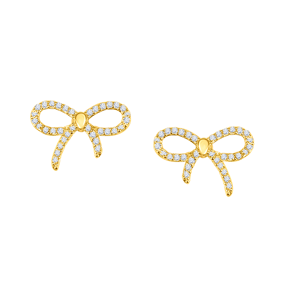 Ribbon Diamond Studs