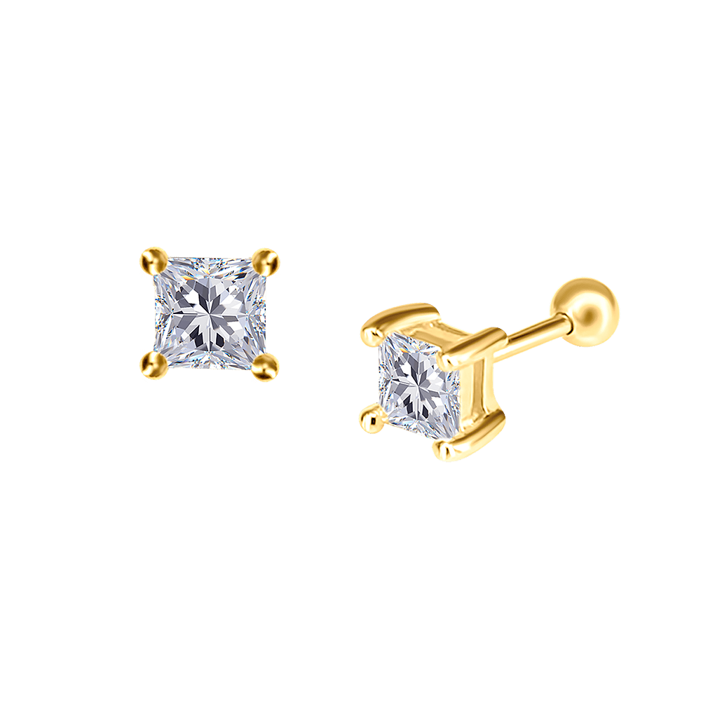Square Diamond Ear Piercing