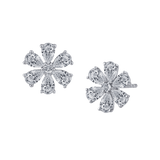 Flower Pear Diamond Studs