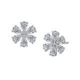 Flower Pear Diamond Studs