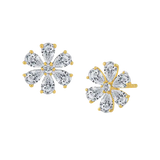 Flower Pear Diamond Studs