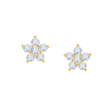 Flower Round Diamond Studs