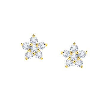 Flower Round Diamond Studs