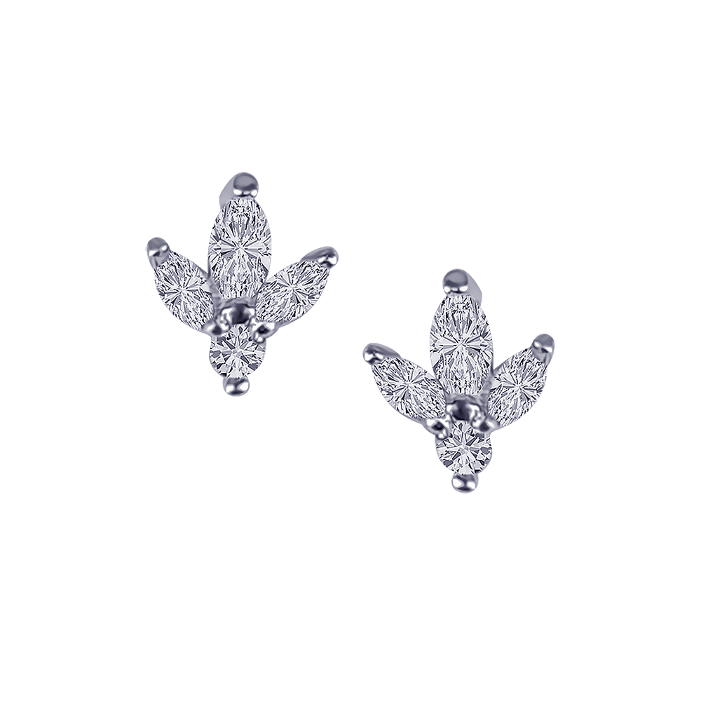 Fleur Marquise Diamond Studs