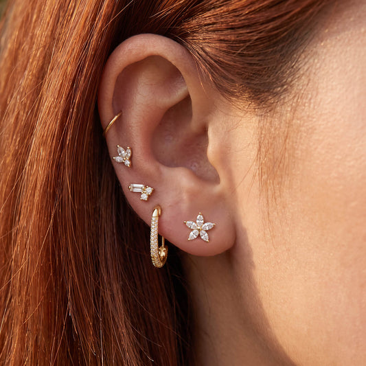 Mini Flower Diamond Studs