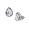 Pear Diamond Halo Studs