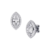 Marquise Halo Diamond Studs
