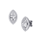 Marquise Halo Diamond Studs