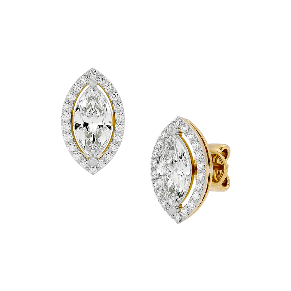 Marquise Halo Diamond Studs