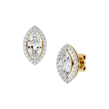 Marquise Halo Diamond Studs