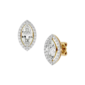 Marquise Halo Diamond Studs