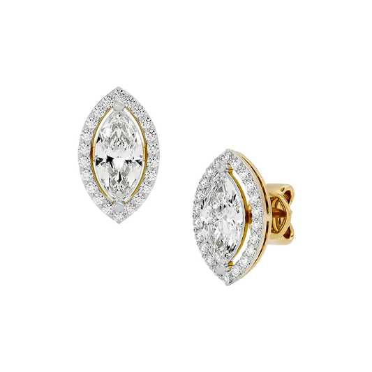 Marquise Halo Diamond Studs