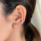 Trillion Diamond Climbing Earrings