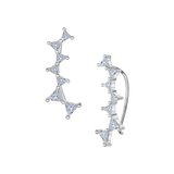 Trillion Diamond Climbing Earrings
