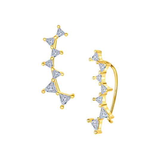 Trillion Diamond Climbing Earrings