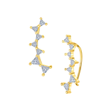 Trillion Diamond Climbing Earrings