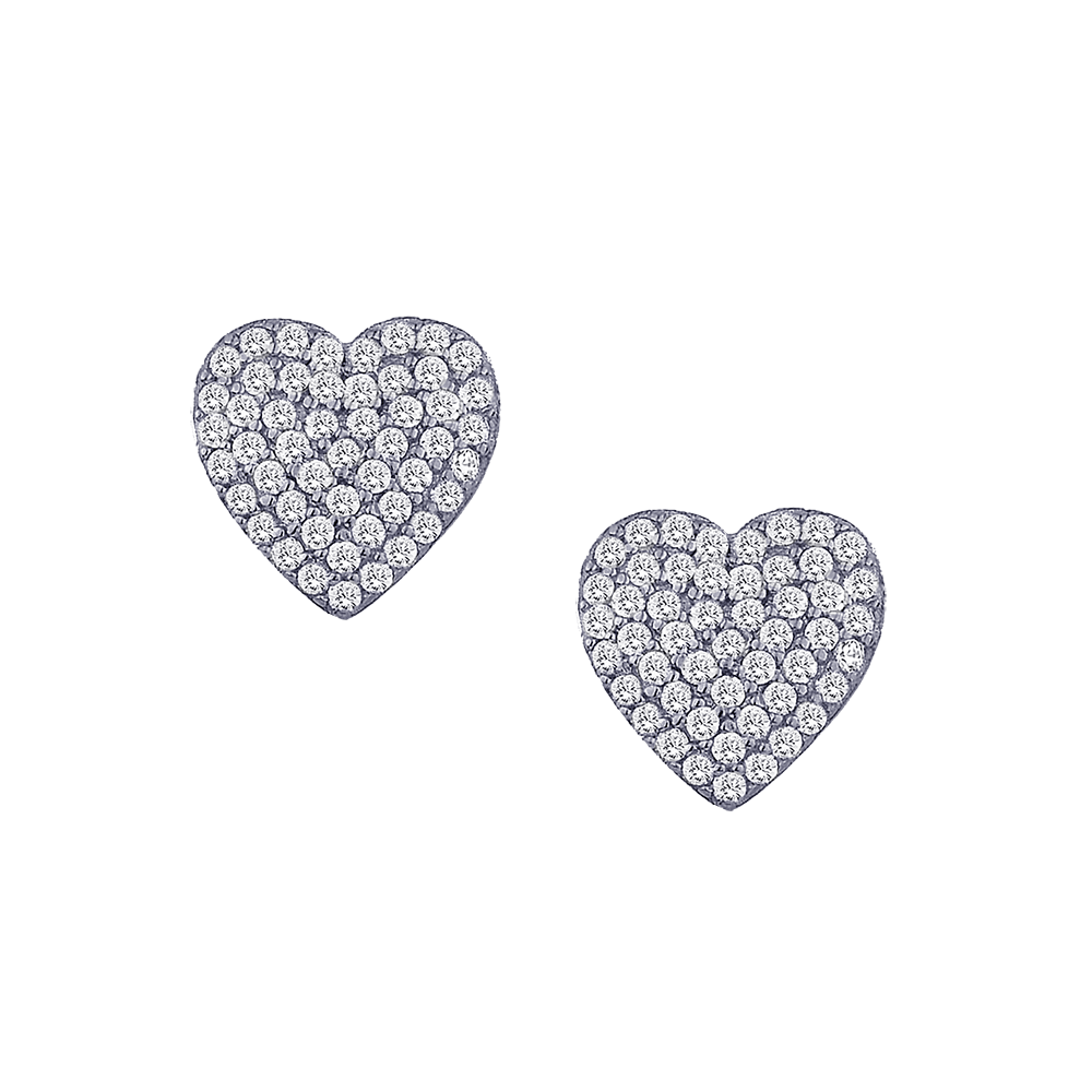 Heart Pavé Diamond Studs