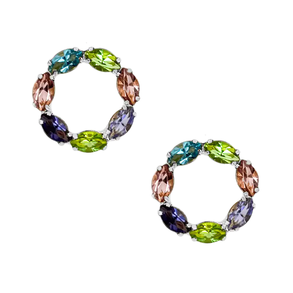 Sunset Multicolor Earrings - Silver 925 | Pegor Jewelry - Pegor Jewelry
