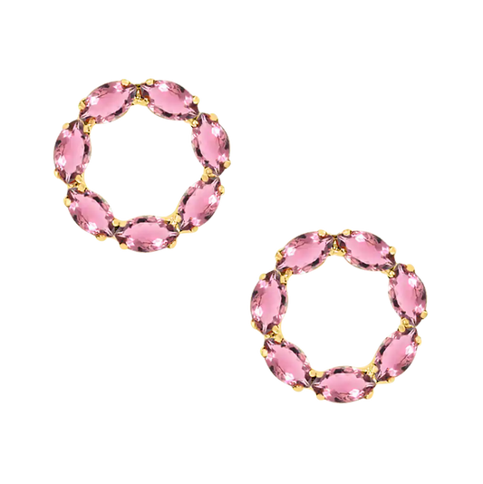 Sunset Pink Tourmaline Earrings