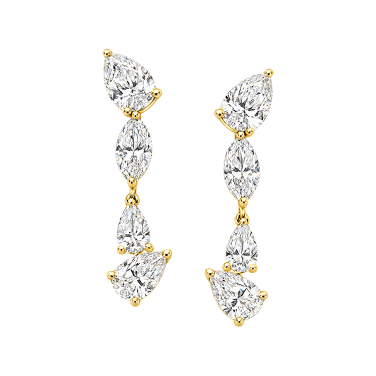 Multi Diamond Drop Earrings