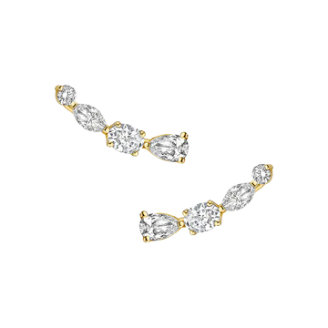Multi Diamond Climbing Earrings