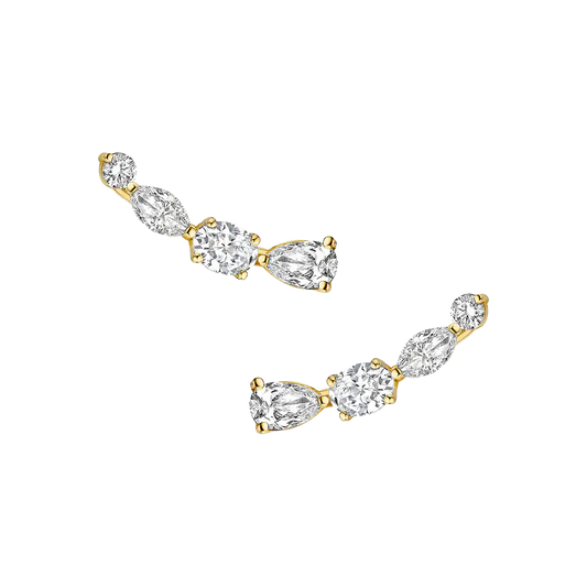 Multi Diamond Climbing Earrings