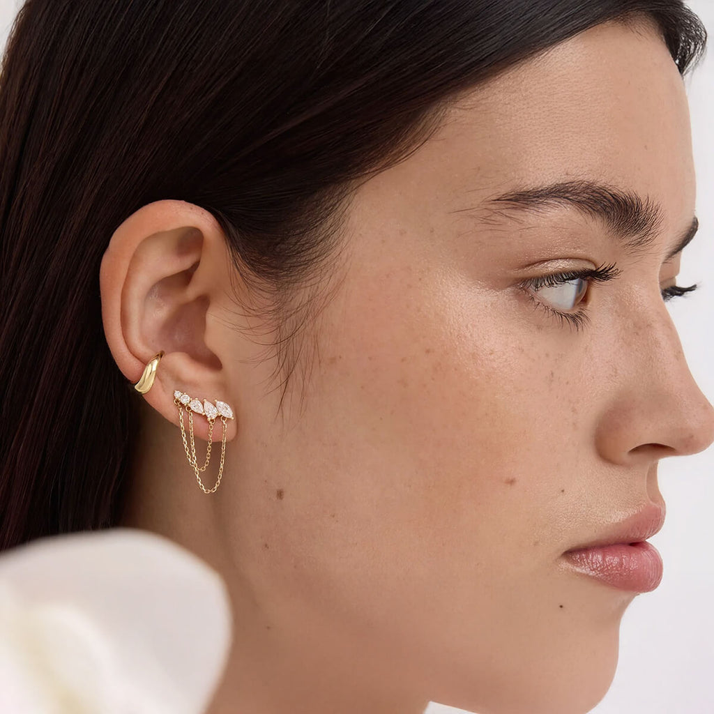 Multi Diamond Chain Earrings