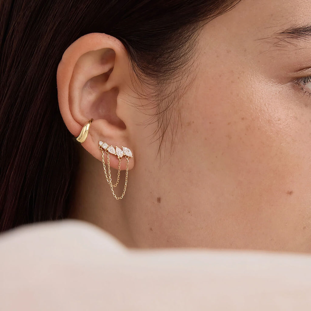 Multi Diamond Chain Earrings