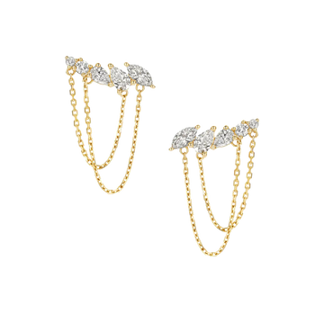 Multi Diamond Chain Earrings
