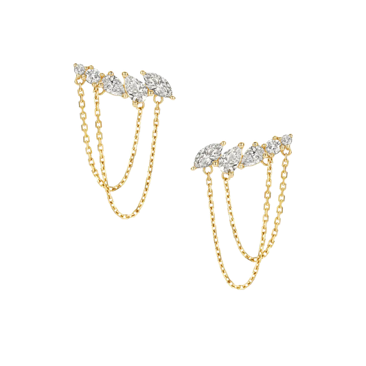 Multi Diamond Chain Earrings
