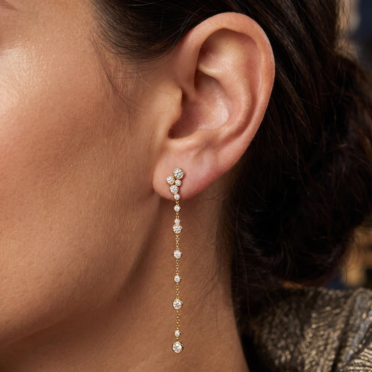 Stellar Diamond Chain Earrings