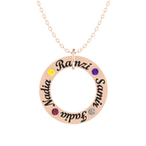 Family Circle Birthstones Gold 18K Necklace