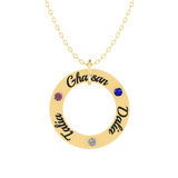 Family Circle Birthstones Gold 18K Necklace