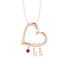 Love Heart Drop Initials Necklace