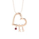 Love Heart Drop Initials Necklace