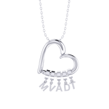 Love Heart Drop Initials Necklace