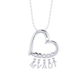 Love Heart Drop Initials Necklace