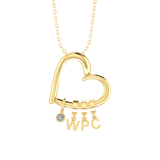 Love Heart Drop Initials Necklace