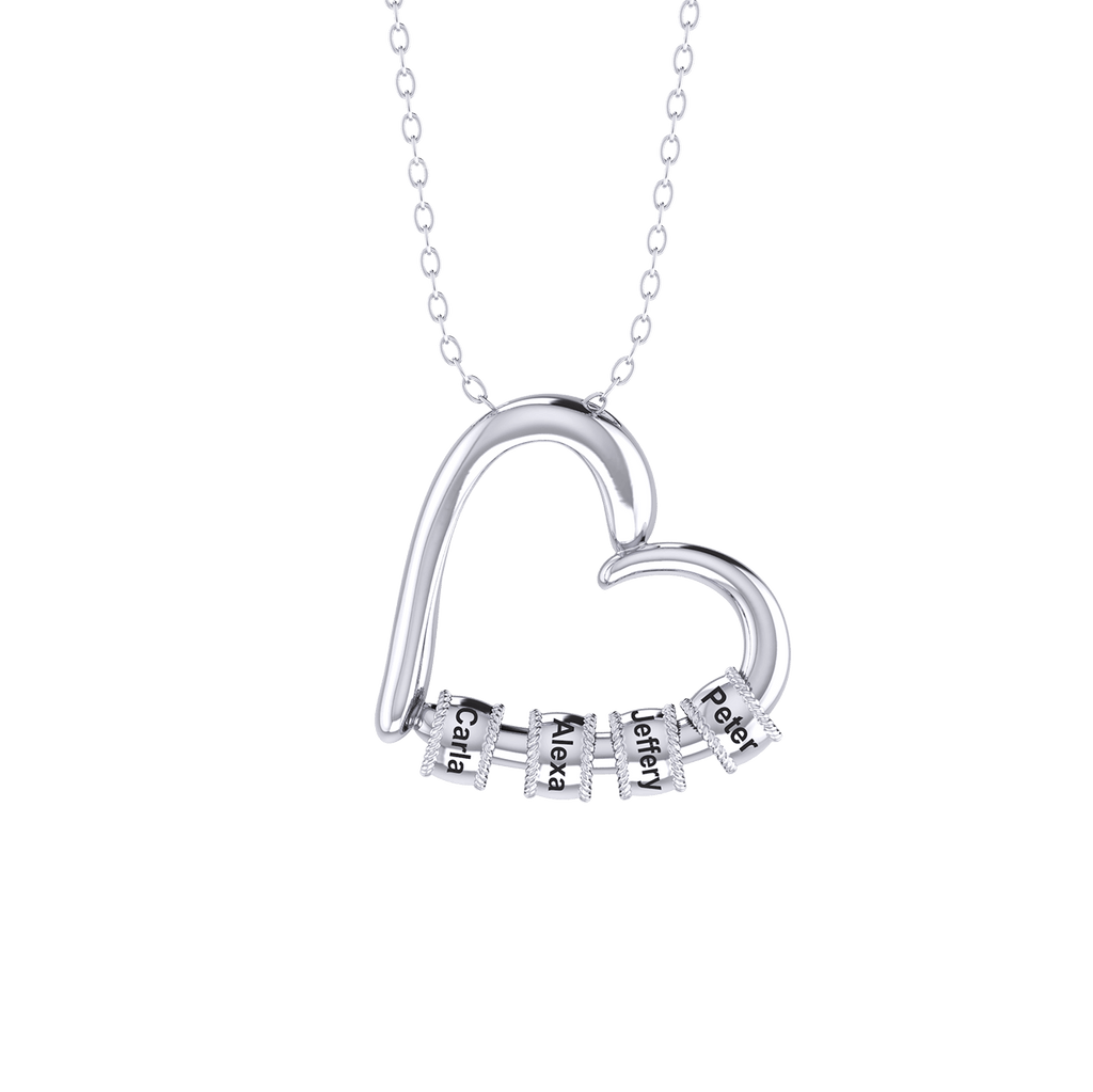 Love Heart Name Rings Necklace