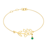 Birth Flower Birthstone Bracelet
