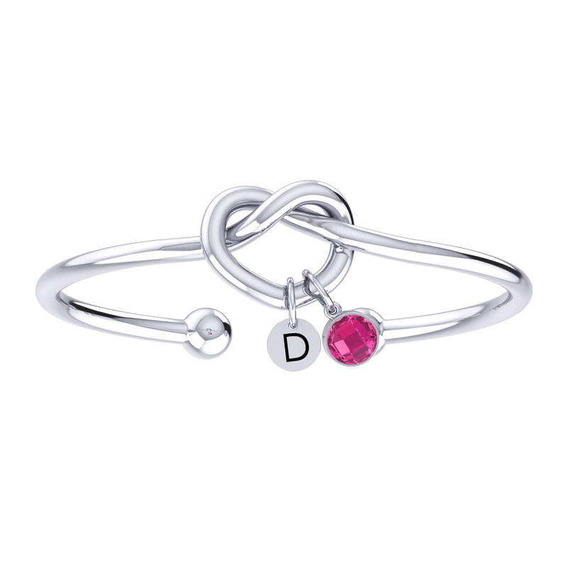 Love Knot Silver Bangle Bracelet