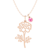 Birth Flower Birthstone Necklace
