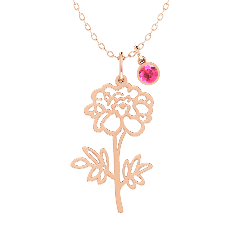 Birth Flower Gold 18K Necklace