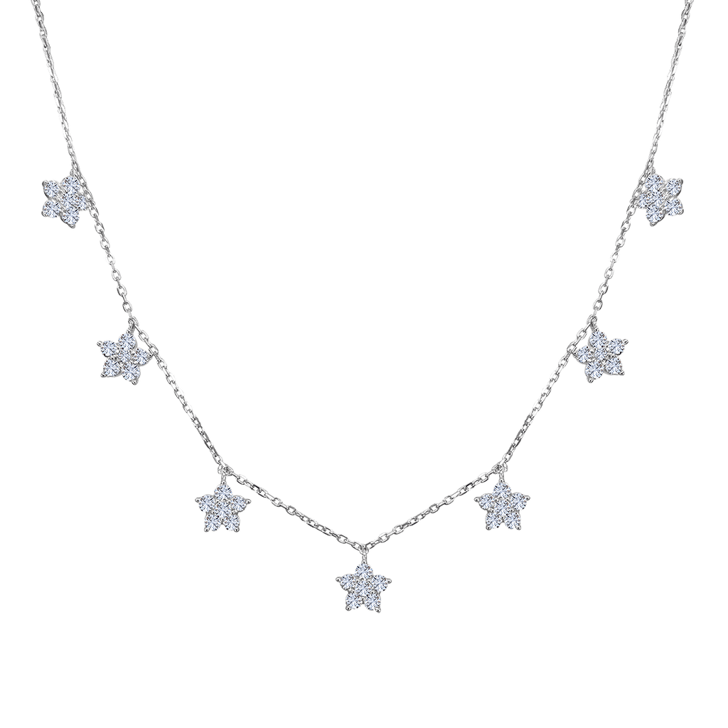 Flower Round Diamond Necklace