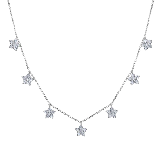 Flower Round Diamond Necklace
