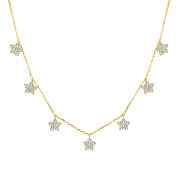 Flower Round Diamond Necklace