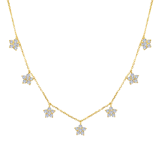 Flower Round Diamond Necklace